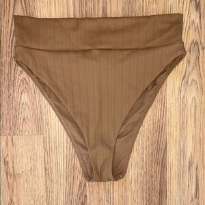 High-Waisted Brown Aerie Swim bottoms